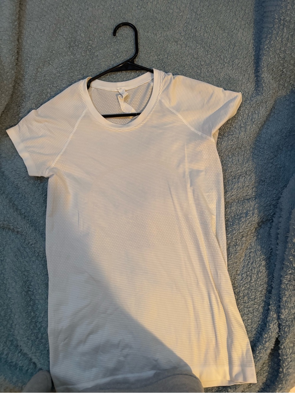 lululemon athletica Cream Ribbed Short Sleeve Performance Tee